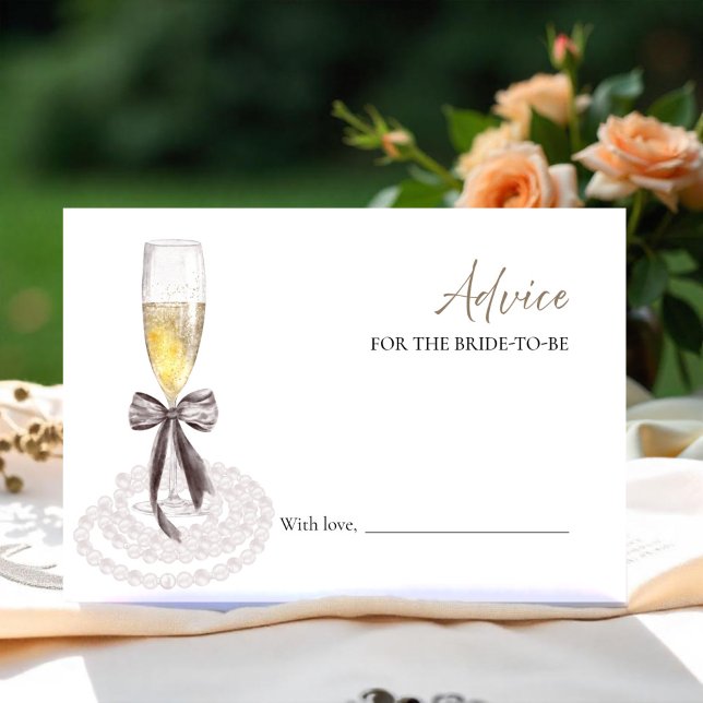 Prosecco Bridal Shower Advice for the Bride Card (Creator Uploaded)