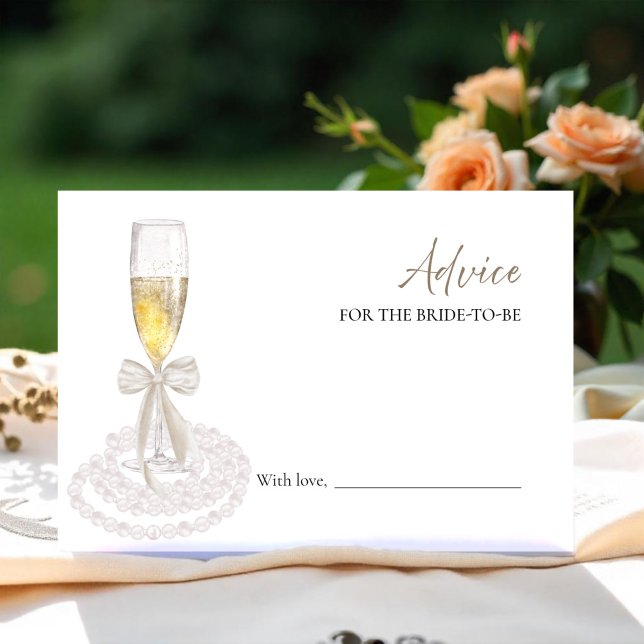 Prosecco Bridal Shower Advice for the Bride Card (Creator Uploaded)