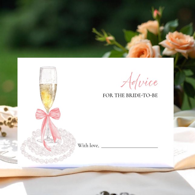 Prosecco Bridal Shower Advice for the Bride Card (Creator Uploaded)
