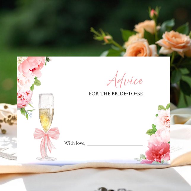 Prosecco Bridal Shower Advice for the Bride Card (Creator Uploaded)