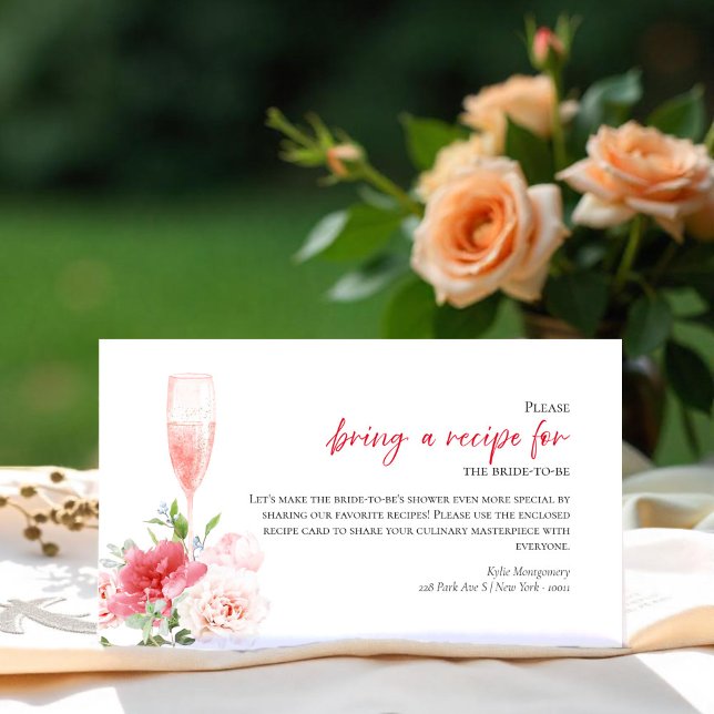 Prosecco Bridal Shower Recipe Request Card (Creator Uploaded)