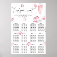 Prosecco bridal shower seating chart