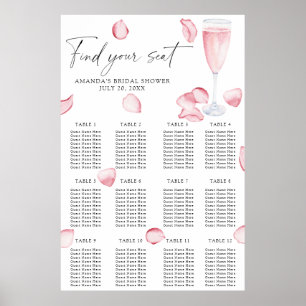 Prosecco bridal shower seating chart