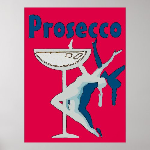 Prosecco Dancer in Red Poster