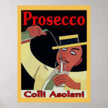 Prosecco, Man with Glass Poster