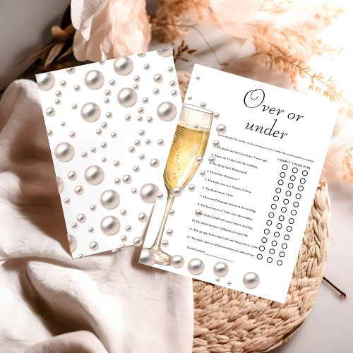 Prosecco  Over or under bridal shower game Card