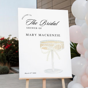 Prosecco Pearls Bridal Shower Welcome Sign, Bachel Foam Board