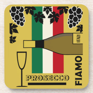 Prosecco sparkling wine   beverage coaster