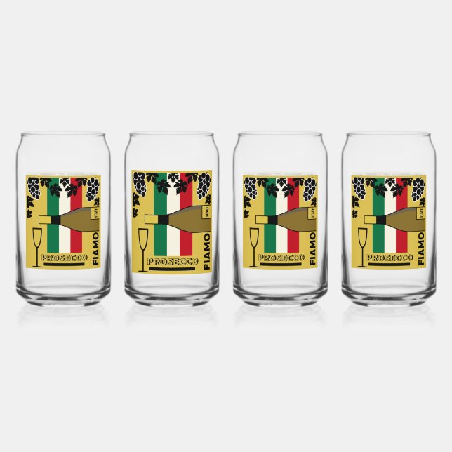 Prosecco sparkling wine  can glass (Front)