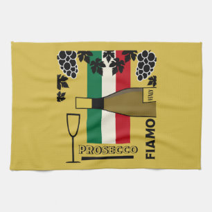 Prosecco sparkling wine kitchen towel