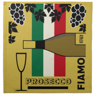 Prosecco sparkling wine napkin