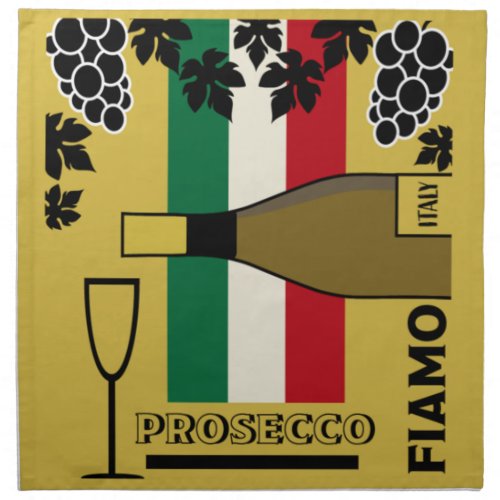 Prosecco sparkling wine  napkin