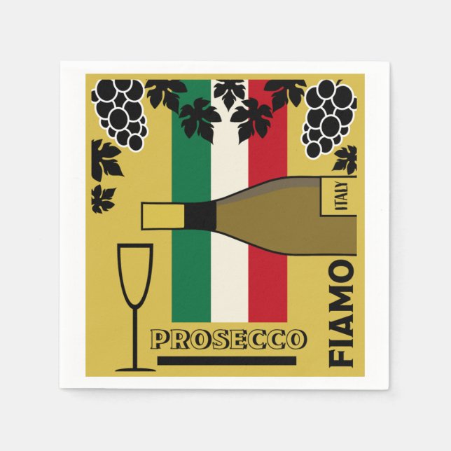Prosecco sparkling wine  napkins (Front)