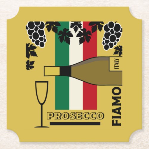 Prosecco sparkling wine   paper coaster