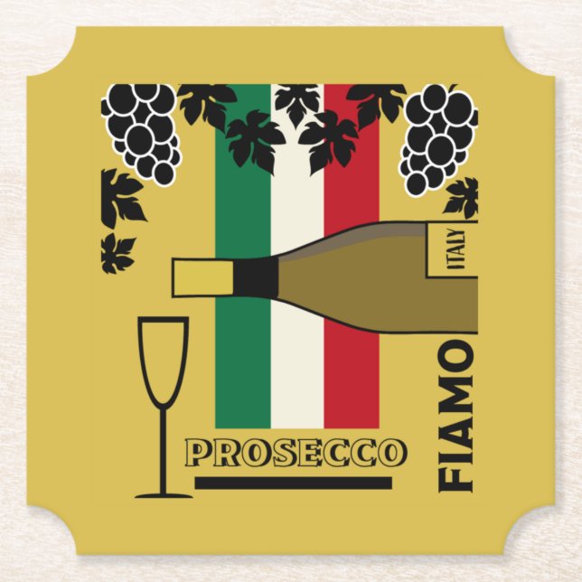 Prosecco sparkling wine   paper coaster (Front)