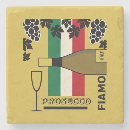 Prosecco sparkling wine   stone coaster