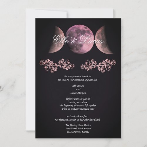 Prosecco Triple Moon Wedding Invitation