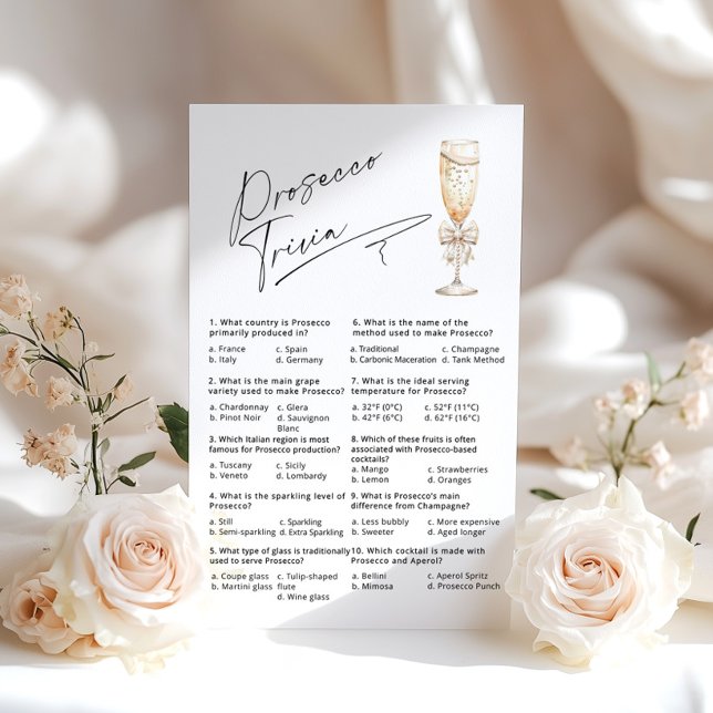 Prosecco Trivia Bridal Shower game (Creator Uploaded)