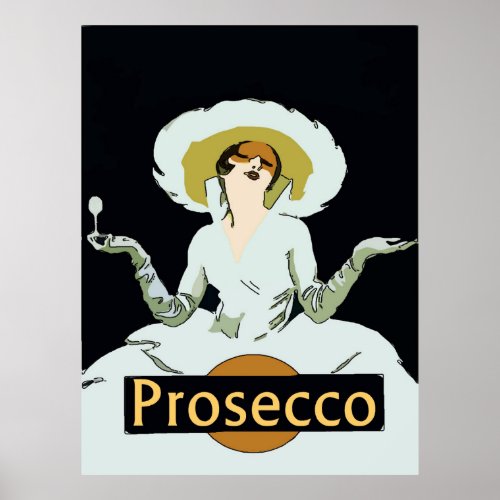 Prosecco Vintage Style Lady Sign