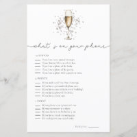 Prosecco Whats On Your Phone Bridal Shower Game