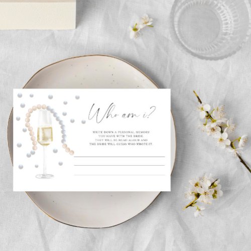 Prosecco _ Who am I bridal shower game Stationery