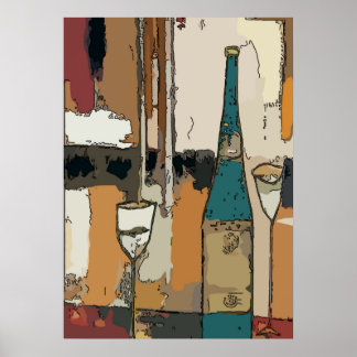 Prosecco Wine Abstract Poster