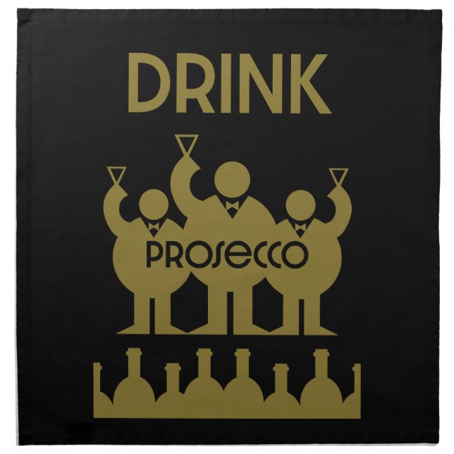 Prosecco Wine Drinkers Cloth Napkin (Front)