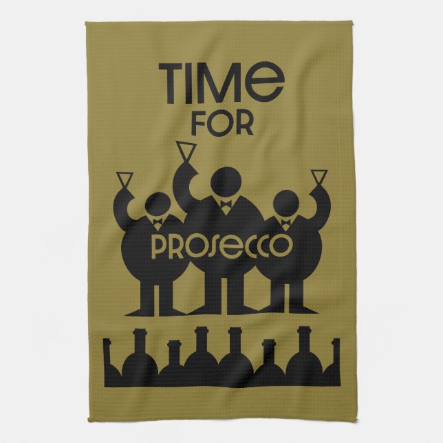 Prosecco Wine Drinkers Kitchen Towel (Vertical)