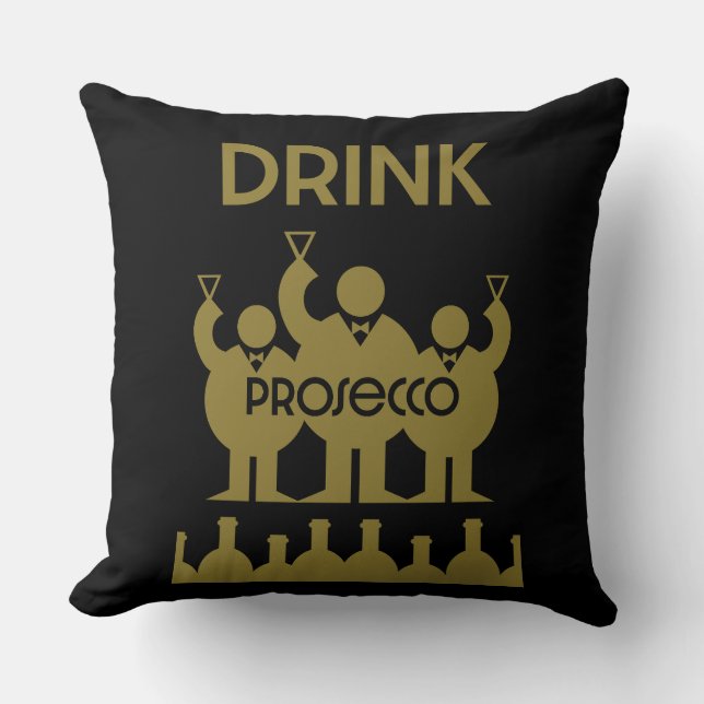 Prosecco Wine Drinkers Throw Pillow (Front)