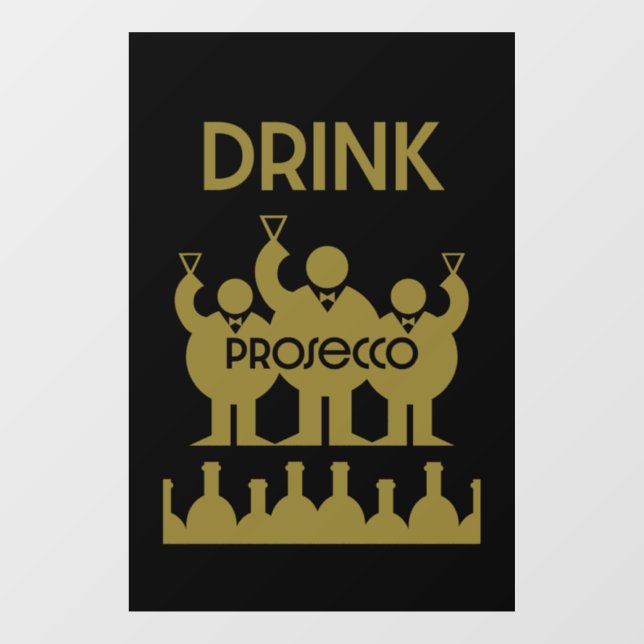 Prosecco Wine Drinkers Window Cling (Sheet)
