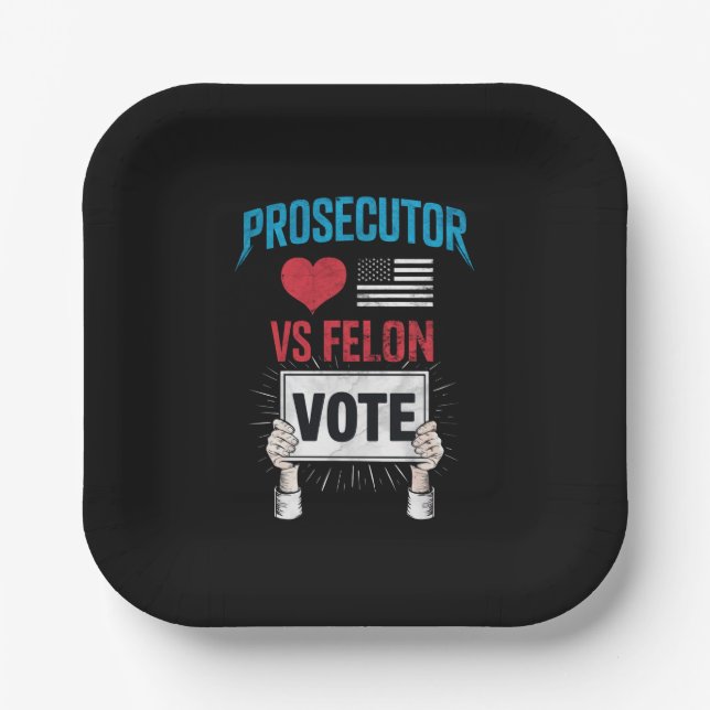 Prosecutor vs Felon Vote Paper Plates (Front)