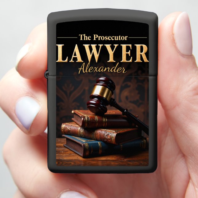 Prosecutor's Executive Gavel Authority Gift Zippo Lighter (In Hand)