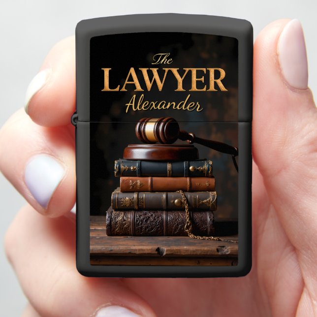 Prosecutor's Stacked Gavel Library Authority Gift Zippo Lighter (In Hand)
