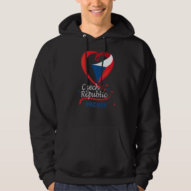 Prosek Czech Republic Heart Flag Lion Coat Of Arm  Hoodie (Front)