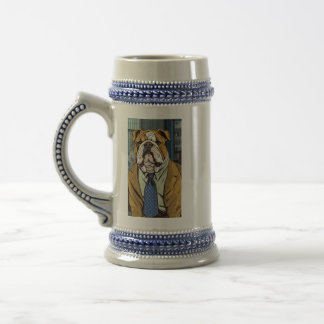 Prosit English Bulldog in a Suit Beer Stein