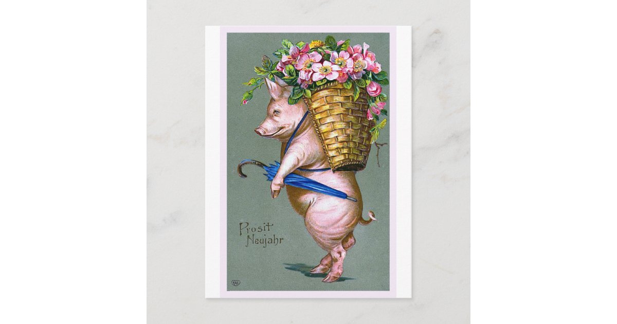 &quot;Prosit Neujahr&quot; Vintage German Postcard | Zazzle.com