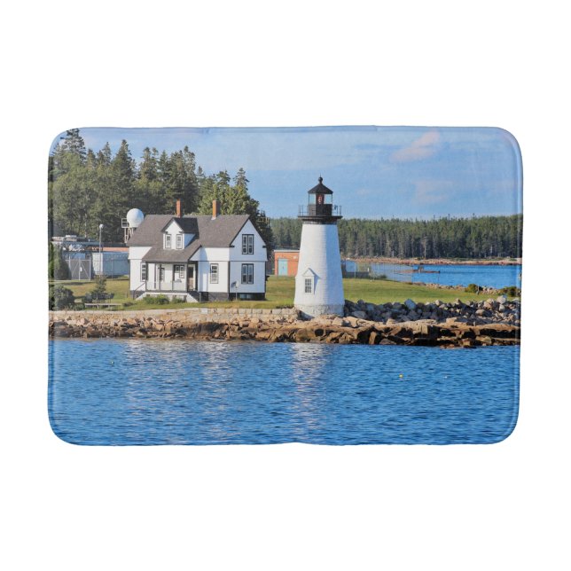 Prospect Harbor Lighthouse, Maine Bathroom Mat (Front)