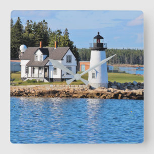 Prospect Harbor Lighthouse, Maine Postcard Square Wall Clock