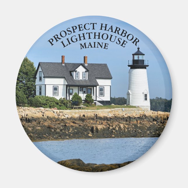 Prospect Harbor Lighthouse, Maine Round Magnet (Front)