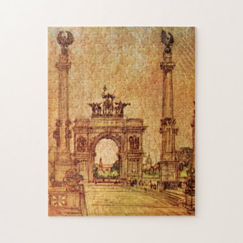 Prospect Park Arch New York City Vintage Jigsaw Puzzle