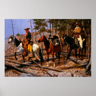 Prospecting for Cattle Range Frederic Remington Poster