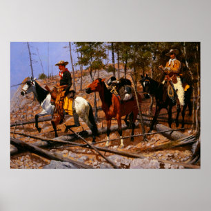 Prospecting for Cattle Range Frederic Remington Poster