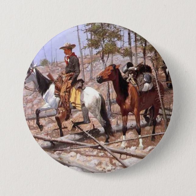 Prospecting for Cattle Range Pinback Button (Front)