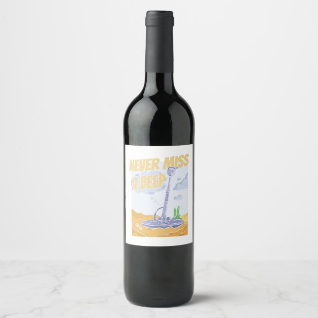 Prospecting Miner - Gems Mining Prospector  Wine Label (Front)