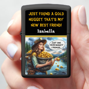 Prospector chasing golden dreams in nature zippo lighter