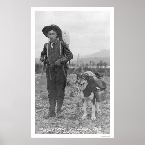 Prospector Dog Seward Alaska 1904 Poster