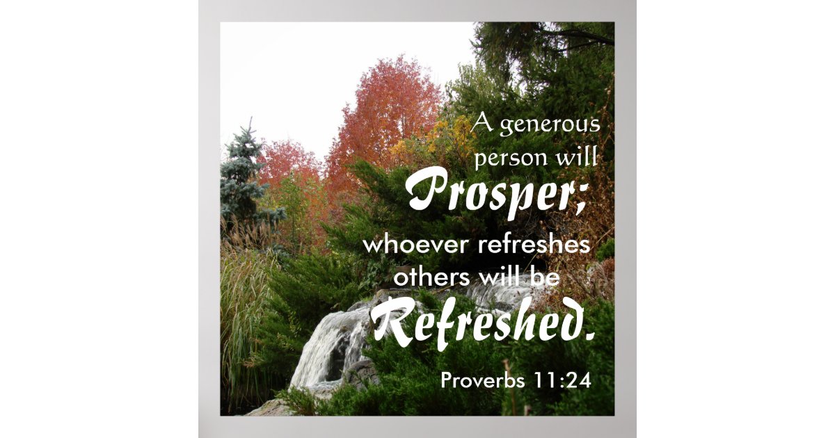 Prosper Bible Verse Proverbs 11 25 Poster Zazzle Com