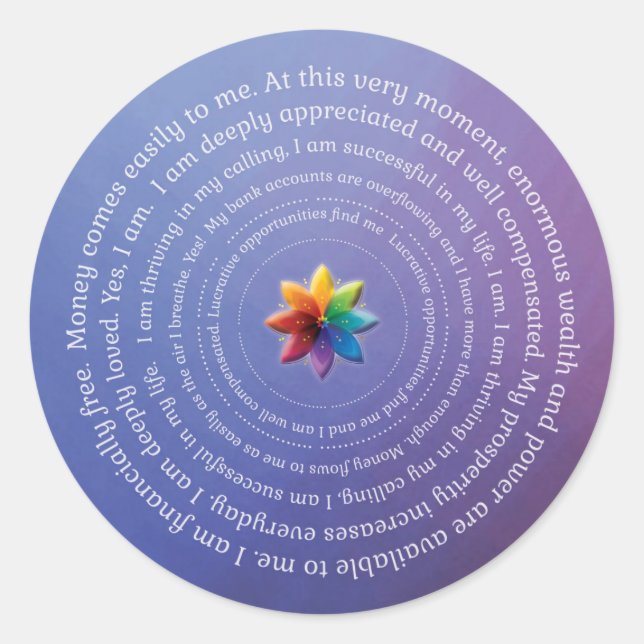 Prosperity Affirmations Sticker (Front)