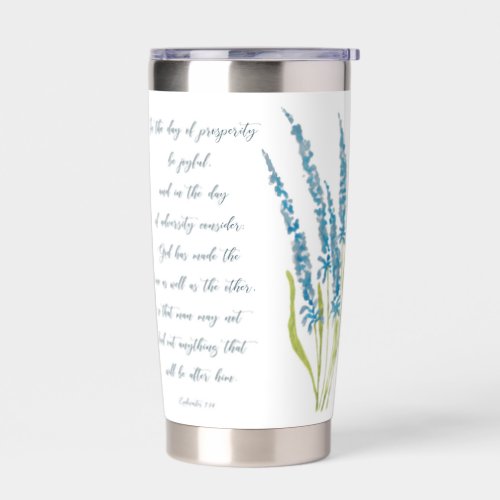 Prosperity and adversity blue floral  insulated tumbler