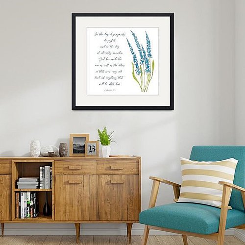 Prosperity and adversity blue floral poster